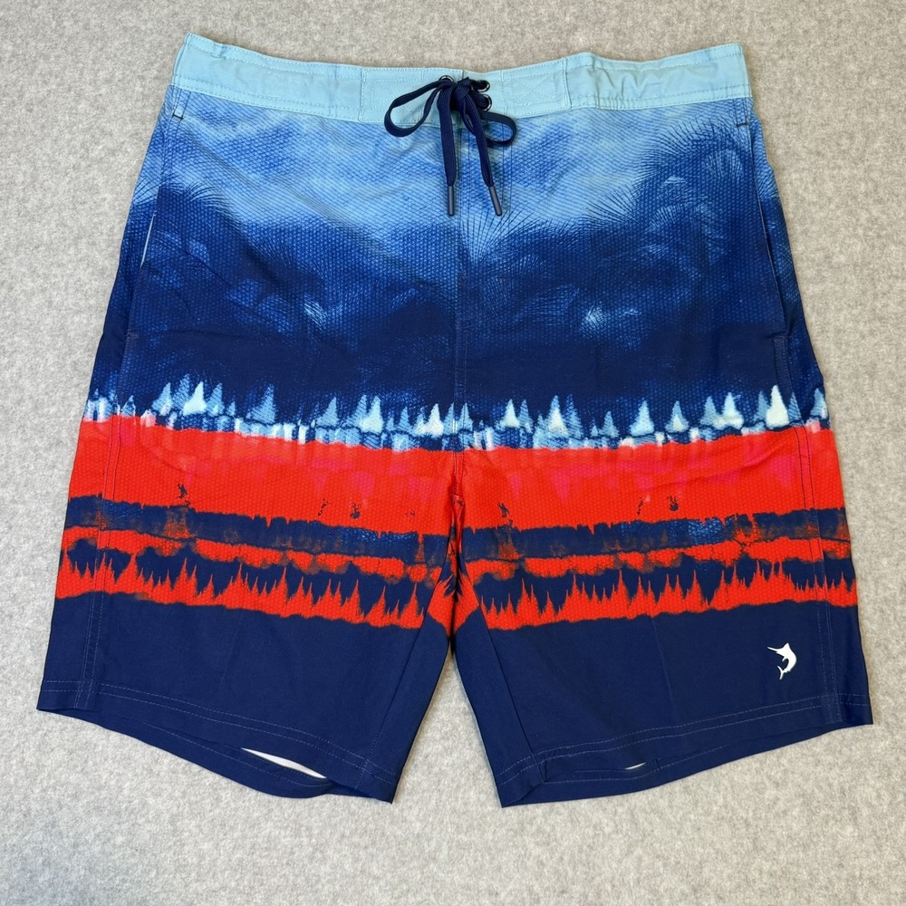 REEL LEGENDS Mens Board Shorts Size 38 Beach Stripe Fishing Swim Trunks UPF
